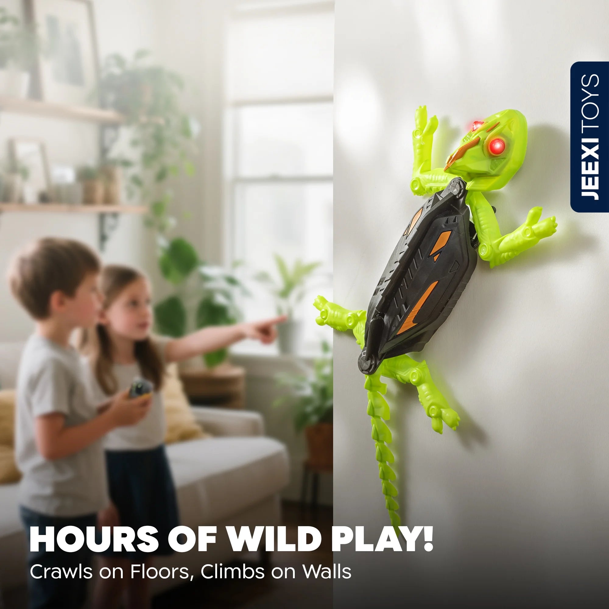 Experience the Thrill of the ORIGINAL Wall Climbing Gecko RC Robot – Rechargeable Remote Control Lizard Toy with LED Eyes for Gravity-Defying Fun on Walls & Glass!